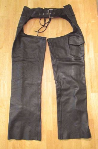 Mob classic x4 collection women&#039;s sz m genuine black leather chaps