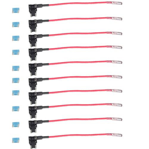 10 x car add-a-circuit atm low profile blade style fuse holder 15a wys