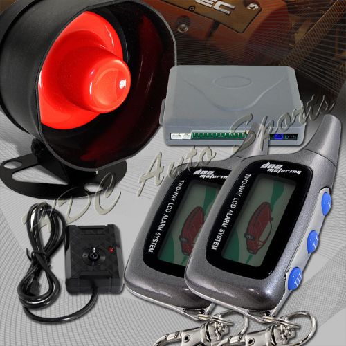 2 way anti car theft alarm systel remote engine start w/ lcd gray controller