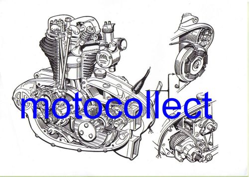 Royal enfield 250 crusader engine - cutaway drawing - can be supplied laminated