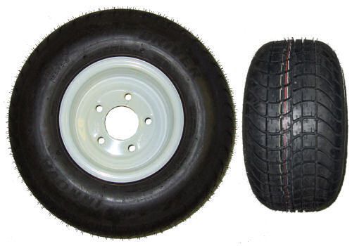Tredit tire 18.5 x 8.5 x 8 - 215/60 c bias trailer tire and wheel -5 hole white