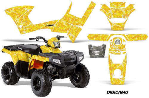 Polaris sportsman 90 amr racing atv graphic wrap kit quad parts decals camo yell