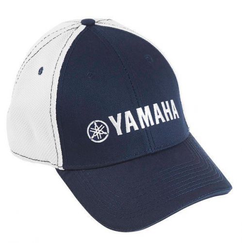 Oem yamaha outboard watercraft motorcycle pure contrast hat navy &amp; white