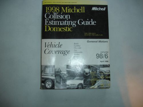 1998 mitchell gm general motors collision estimating manual guide corvette camar