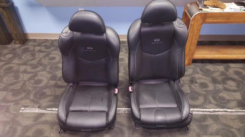 08 09 10 infinity g37 front power black leather front seats seat coupe 2d airbag