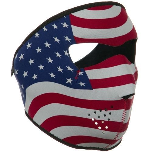 Usa american flag motorcycle biker snow mobile skiing neoprene face mask