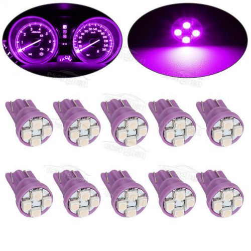 10x purple t10 hole 4-smd panel gauge cluster dash led light bulbs 194 168 921