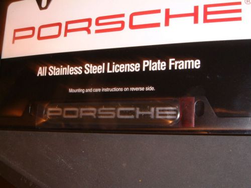 Porsche design s/s flat black license plate frame nipwc