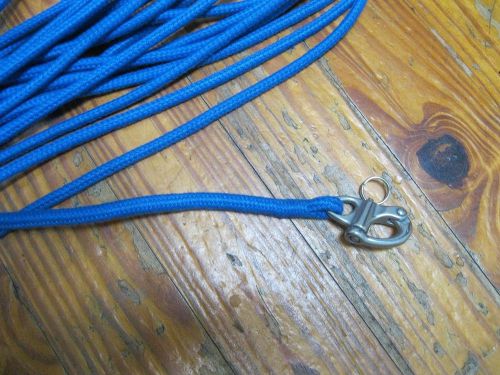 1/4  x 50 topping lift halyard spliced snap shackle  solid blue  low stretch
