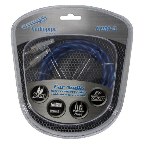 Audiopipe cpm3 platinum plated interconnect cable 3ft