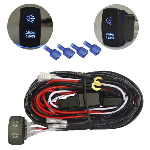 Wiring harness for led light with driving light rocker switch 2 leg 12 ft switch