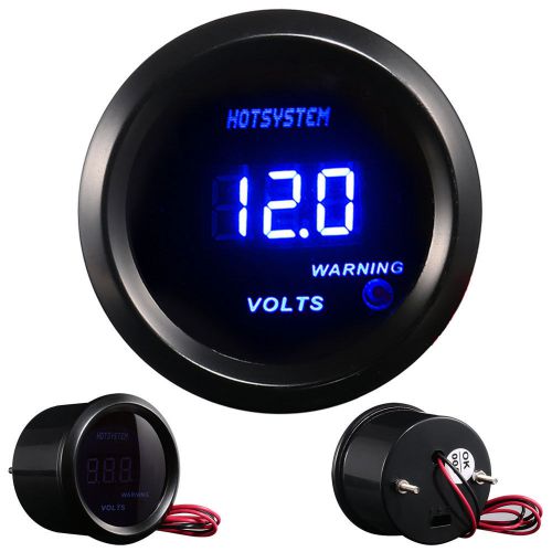 Hotsystem 2&#034; 52mm digital led electronic volt gauge voltage meter black#1