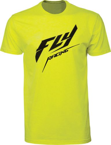 Fly racing neon yellow mens stock short sleeve dirt bike t-shirt mx atv 2015