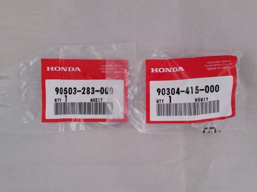 Honda cl cb cr gl vt vf steering stem nut &amp; washer oem new var models and years