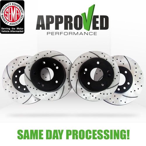Front and rear premium drilled &amp; slotted performance brake rotors (rotors only)