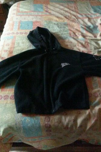Harley davidson cotton fleece hoodie sweatshirt small black leather jacket liner
