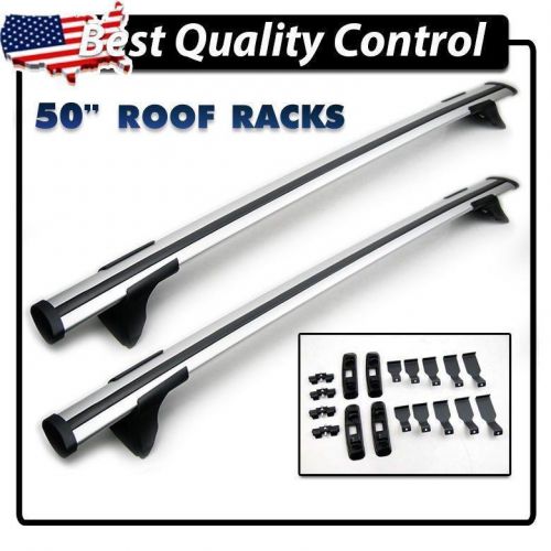 Adjustable 50&#034; cross bar aluminum car suv top roof rack clamp carrier + key lock