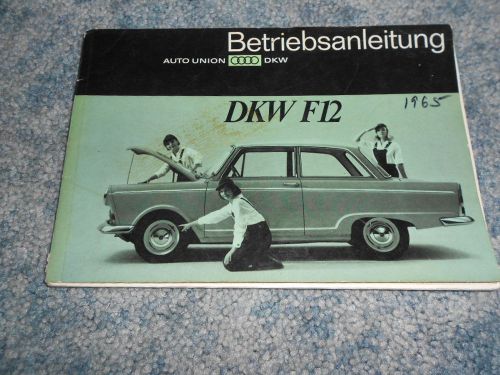 1965 dkw f12 auto union owner’s manual factory original german text