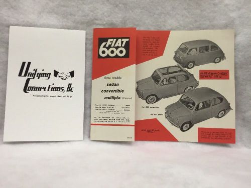 1956 1957 original fiat 600 dealer sales brochure literature