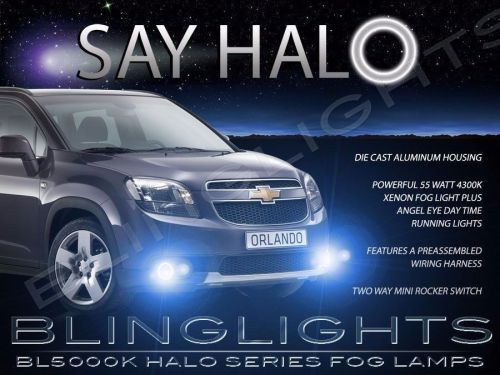2010-2014 chevrolet chevy orlando blue halo fog lamps driving lights angel eyes