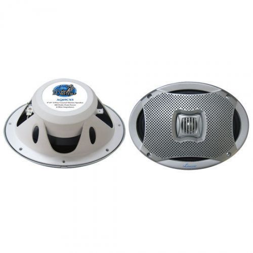 New lanzar aq69cxs pair 500 watts 6&#039;&#039;x9&#039;&#039; 2-way marine speakers (silver color)