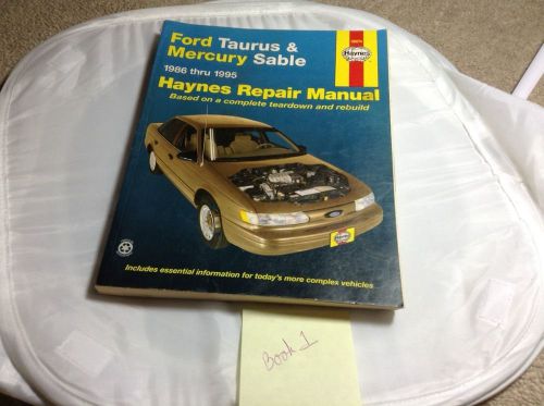 Haynes repair manual ford taurus maercury sable 1986 thru 1995 * 36074