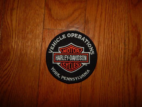 Harley davidson vehicle operations patch - york pa - round 4 inch black