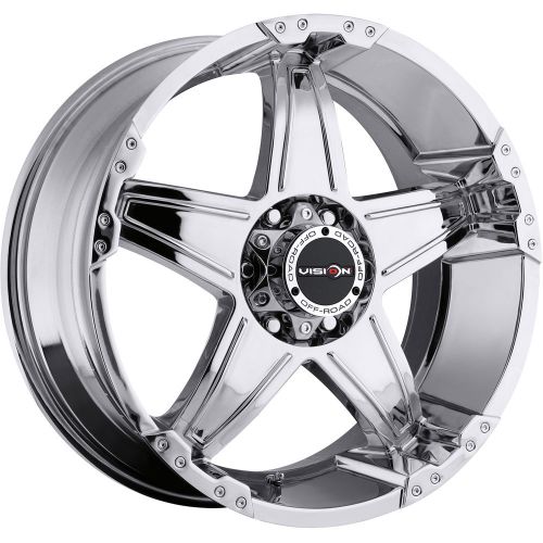 18x9 chrome vision wizard 5x5 +0 wheels open country a/t ii 285/75/18 tires