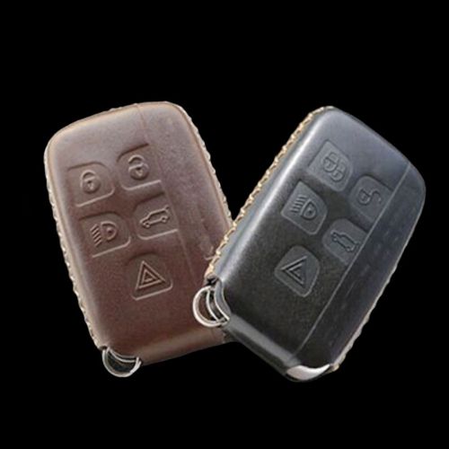 Car remote key fob top leather case holder cover chains for land rover jaguar