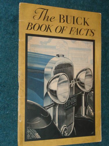 1930 buick facts book / rare 32 page original!!  &#034;the book of facts&#034;