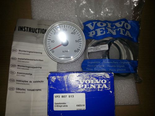 Volvo penta 3807513 speedometer wht face + mounting kit
