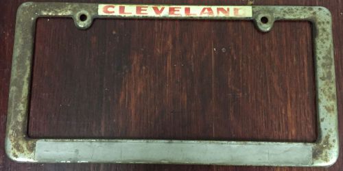 True vintage chrome cleveland license plate frame