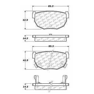 Centric parts 103.02720 rear ceramic brake pads