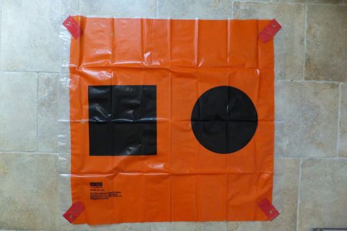 Cal-june jim-buoy 1851 orange / black boat sos emergency flag uscg approved