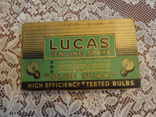 Vintage box lucas blue star head light bulbs box &amp; 6 boxed bulbs british cars