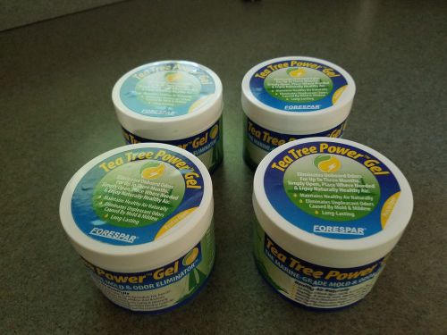 New set of 4 forespar tea tree power gel mold and odor eliminators 4 oz