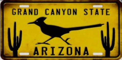 Arizona grand canyon state roadrunner metal license plate