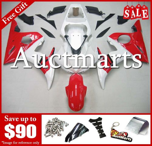 For yamaha yzf-r6 2003-2005 03 04 05 fairing kit abs plastic red white 4f36 zb