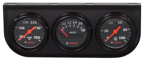 Bosch sp0f000054 style line 2&#034; triple gauge kit (black dial face black bezel)