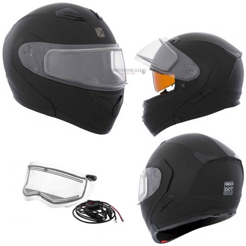 Helmet electric lens modular flip up full face ckx flex rsv solid black medium