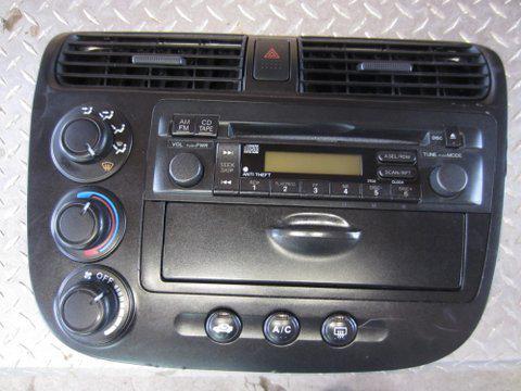 A/c climate control radio bezel cd playr w/controls oem, 01-05 honda civic coupe