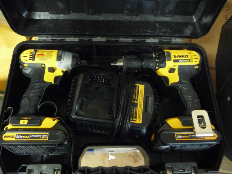 Dewalt 20v max lithium ion compact drill / impact driver combo kit 
