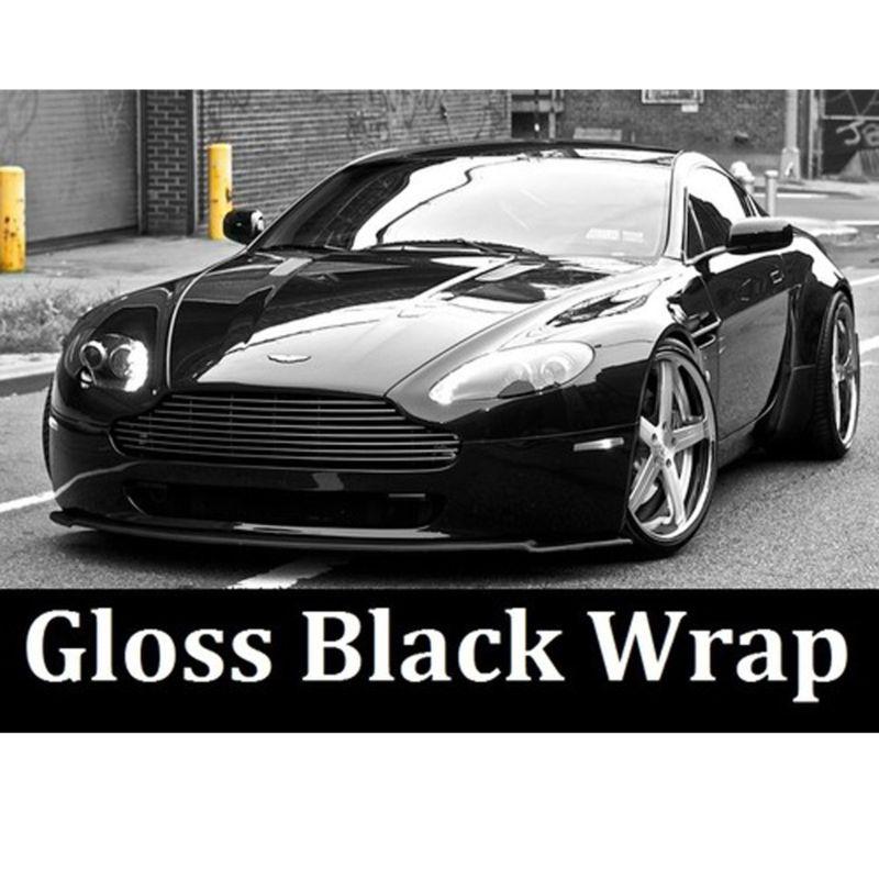 1.52m*0.4m【gloss】【black】air /bubble free vehicle wrap vinyl sticker car sticker