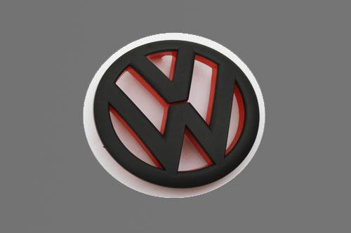 Vw golf mk6 gti tsi tdi 1.4t 2.0t matte black red front grille emblem badge