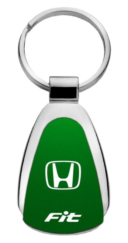 Honda fit green teardrop keychain / key fob engraved in usa genuine
