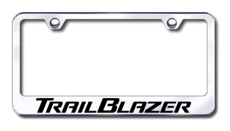 Gm trailblazer  engraved chrome license plate frame -metal made in usa genuine