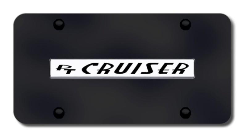Chrysler pt cruiser name chrome on black license plate made in usa genuine