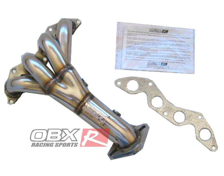 Obx stainless exhaust header manifold 01-05 honda civic dx lx 1.7l
