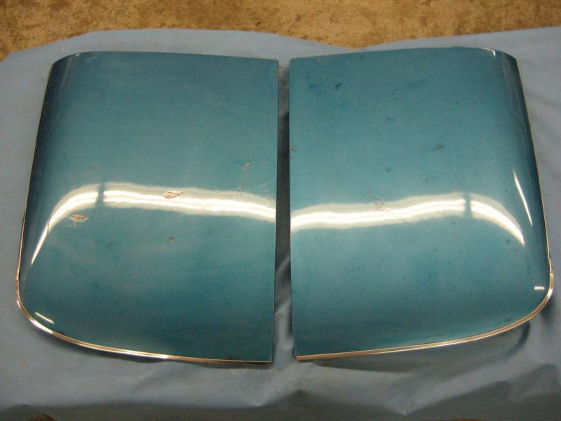 Oem gm 68-76 16,000 mile chevy corvette blue t-tops with interior liners blue