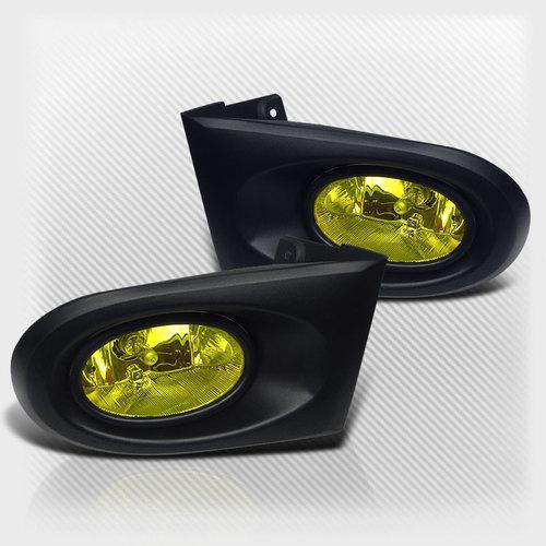 02-04 acura rsx jdm yellow bumper fog lights lamps+switch+bulbs+harness set pair